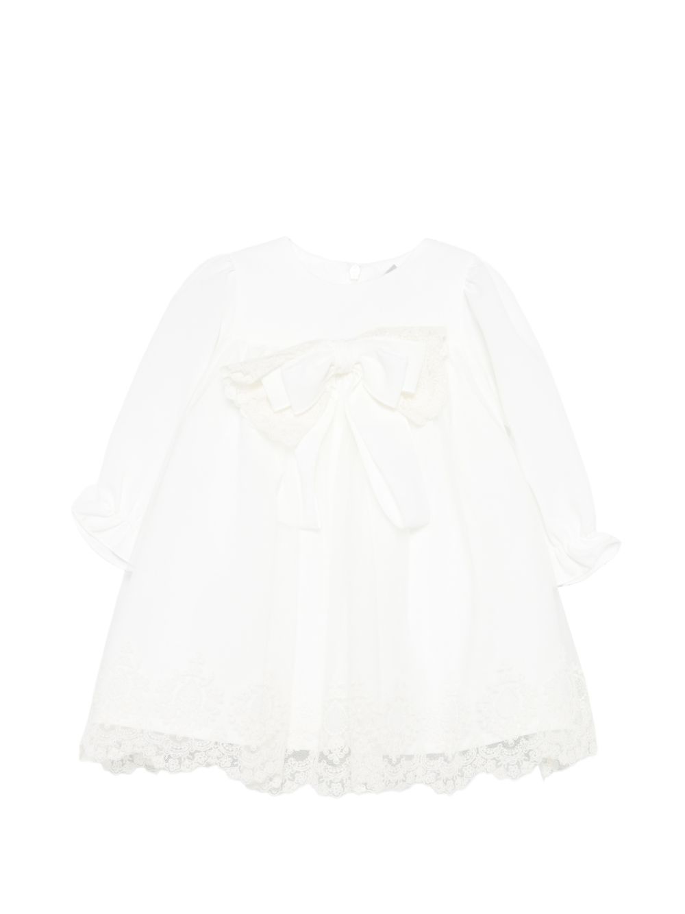 Abito con fiocco e pizzo maniche lunghe EV309ML C900 MARLU' KIDS