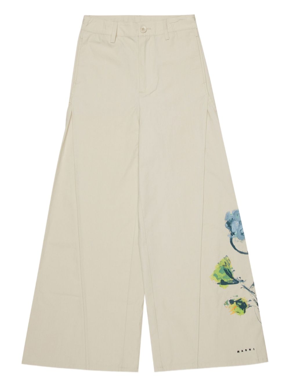 Pantaloni in cotone a gamba larga M01688M00UW 0M115 MARNI KIDS
