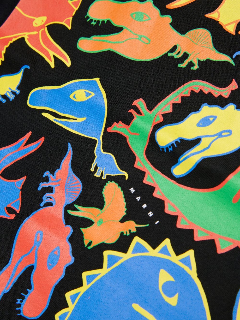 T-shirt in cotone con stampa dinosauri M01804M00RF 0M900 MARNI KIDS