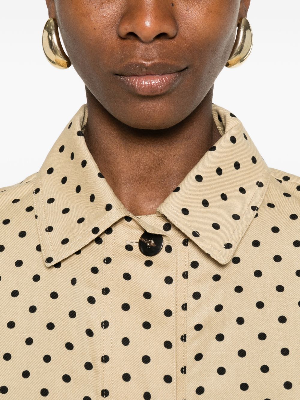 Giacca oversize in cotone e lino a pois 2616191022650 003 MAX MARA STUDIO