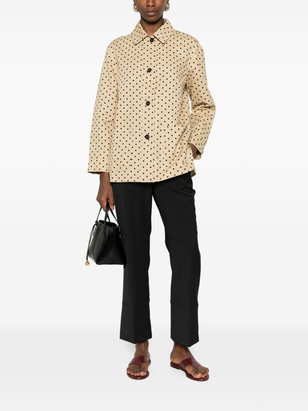 Giacca oversize in cotone e lino a pois 2616191022650 003 MAX MARA STUDIO