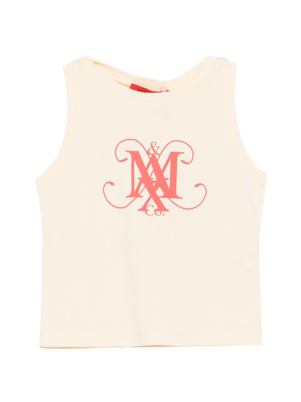 Canottiera in cotone con logo MX0284MX00T MX10G MAX&CO. KIDS