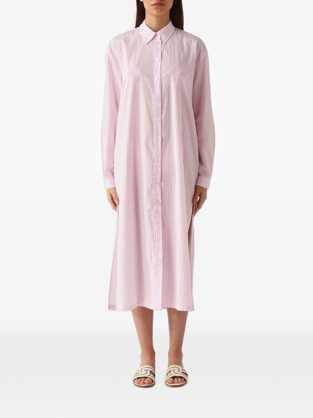 Abito camicia in cotone con ricamo ADN0001 01065L MC2 SAINT BARTH
