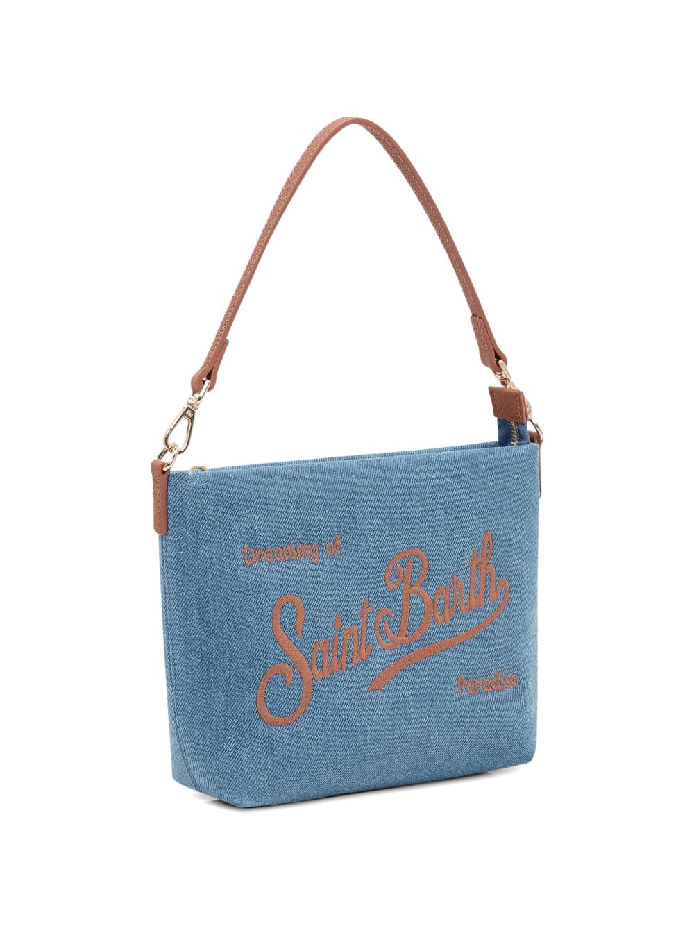 Borsa a spalla in denim con scritta ALI0034 01515L MC2 SAINT BARTH