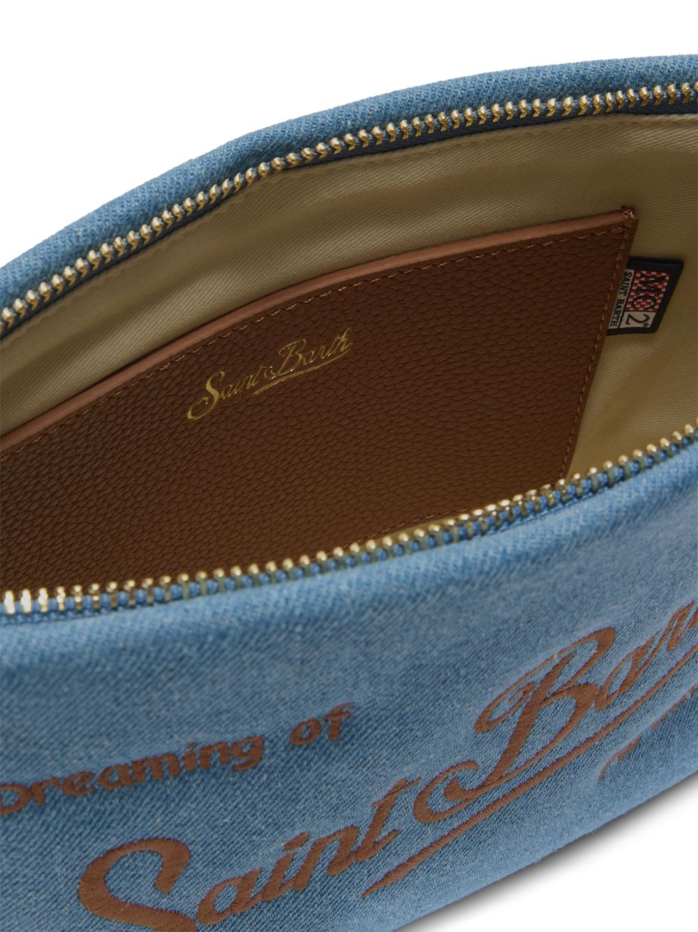 Borsa a spalla in denim con scritta ALI0034 01515L MC2 SAINT BARTH