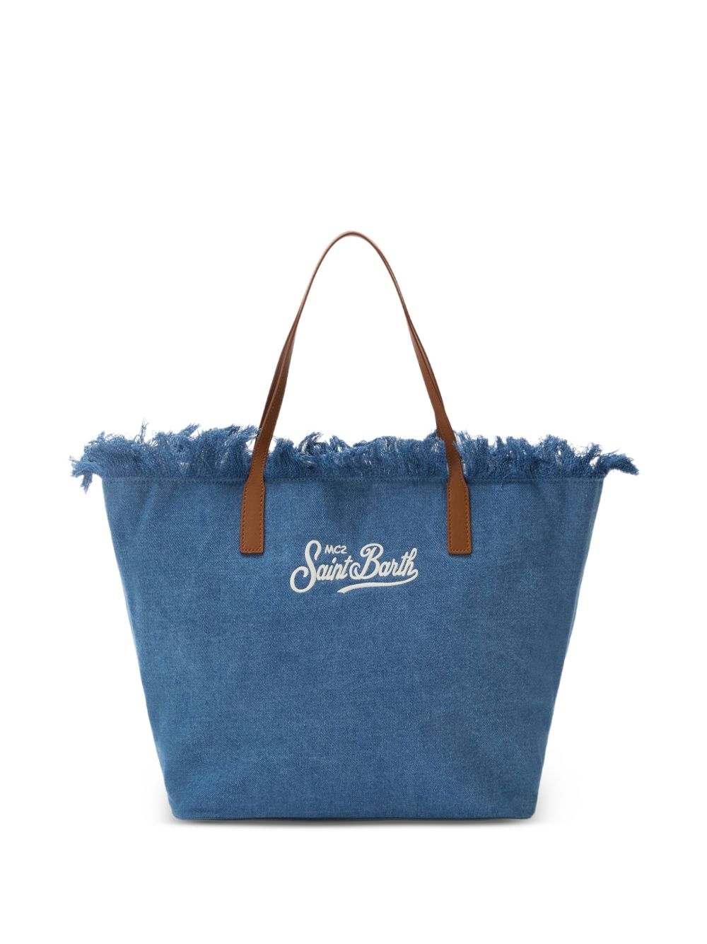 Borsa shopping in denim con effetto frayed CBF0001 00436L MC2 SAINT BARTH