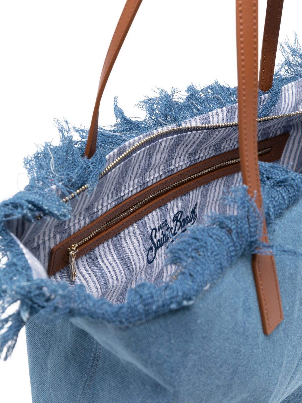 Borsa shopping in denim con effetto frayed CBF0001 00436L MC2 SAINT BARTH