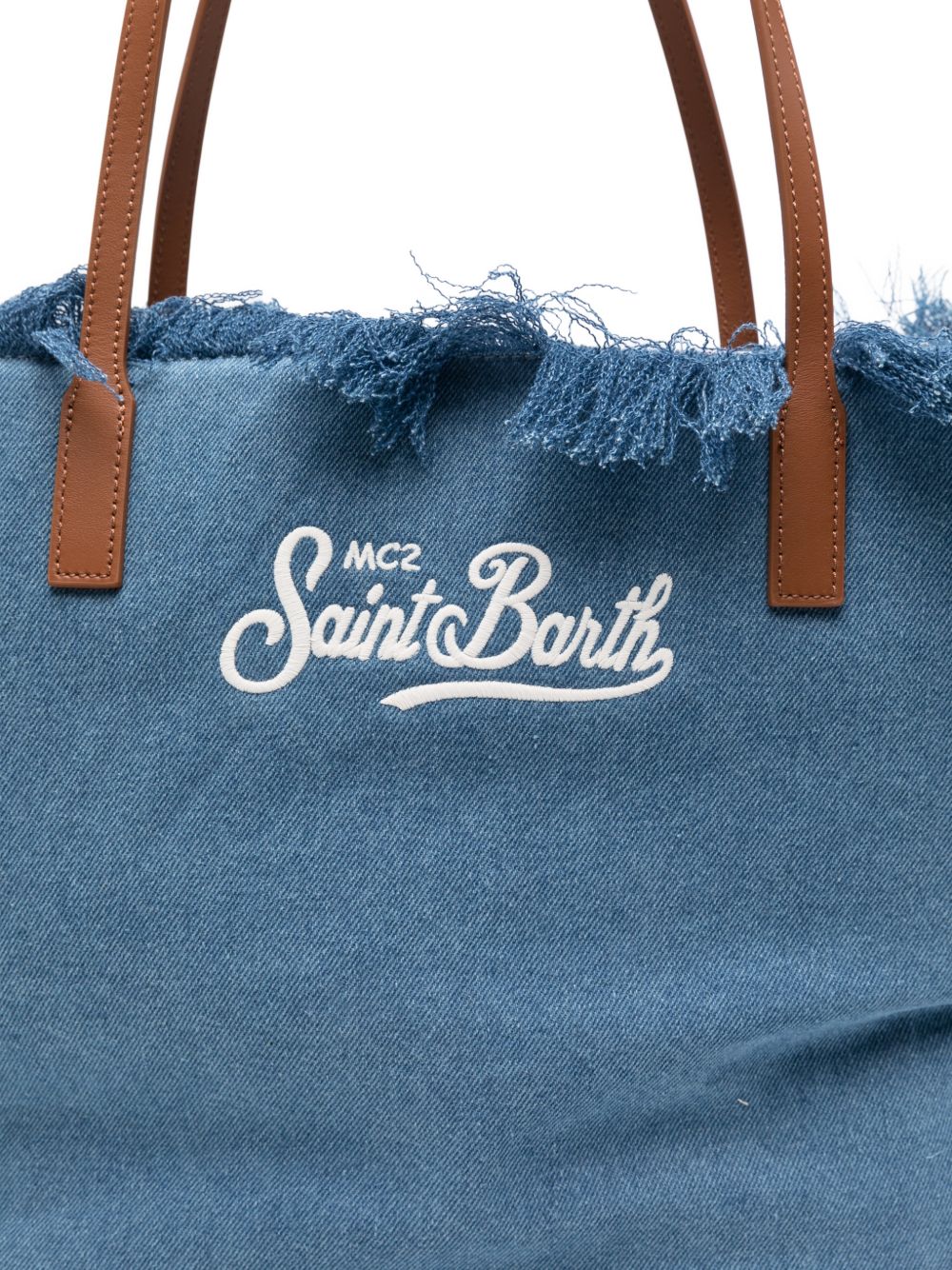 Borsa shopping in denim con effetto frayed CBF0001 00436L MC2 SAINT BARTH
