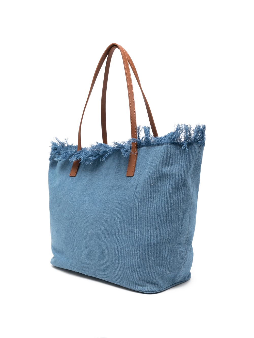 Borsa shopping in denim con effetto frayed CBF0001 00436L MC2 SAINT BARTH
