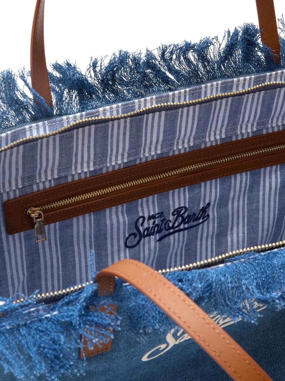 Borsa shopping in denim con effetto frayed CBF0001 00436L MC2 SAINT BARTH