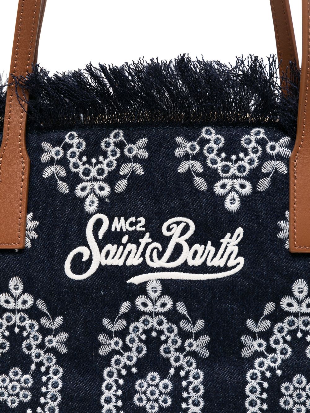 Borsa tote in denim con bordi sfrangiati CBMF001 01773L MC2 SAINT BARTH