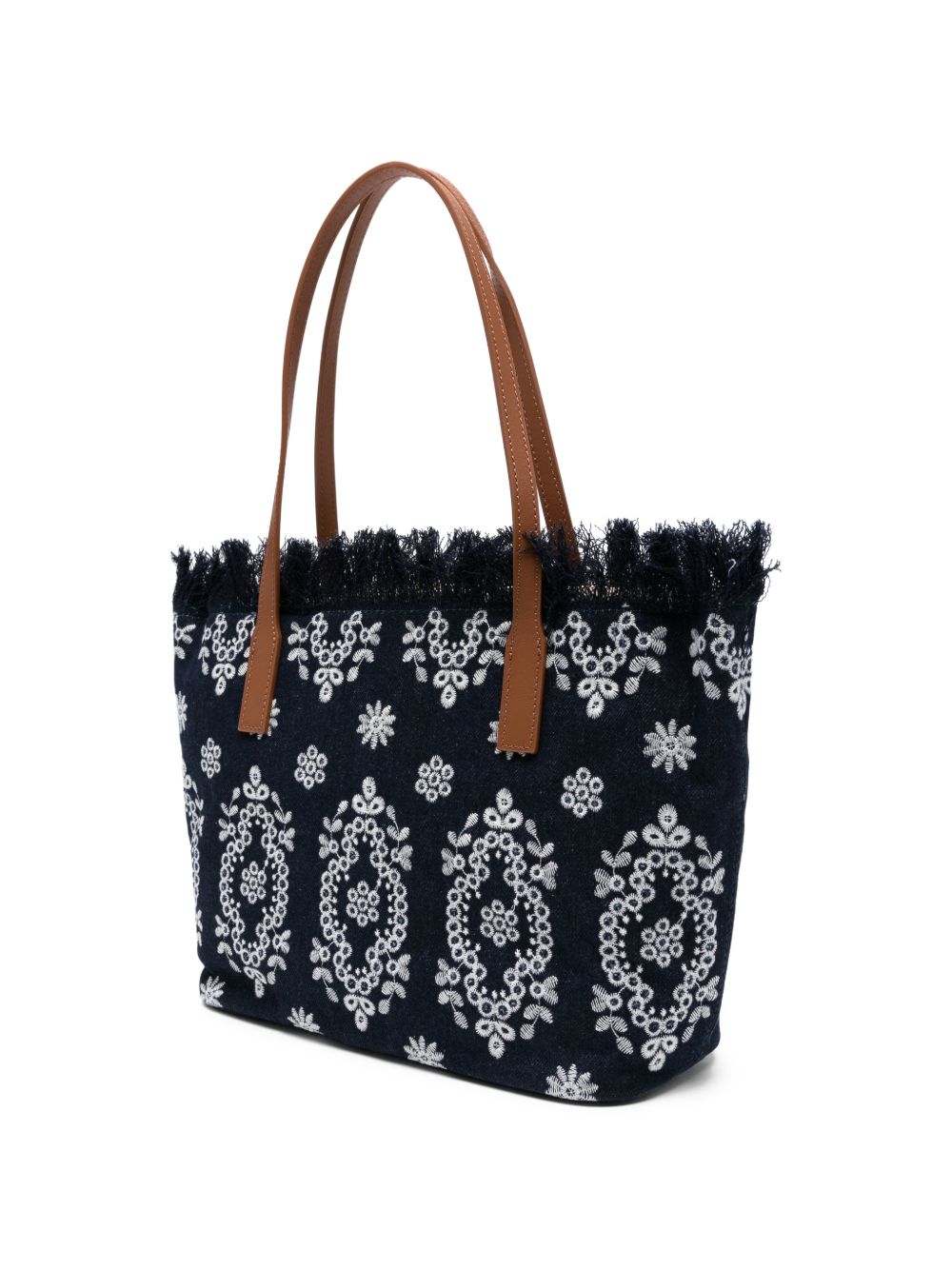 Borsa tote in denim con bordi sfrangiati CBMF001 01773L MC2 SAINT BARTH