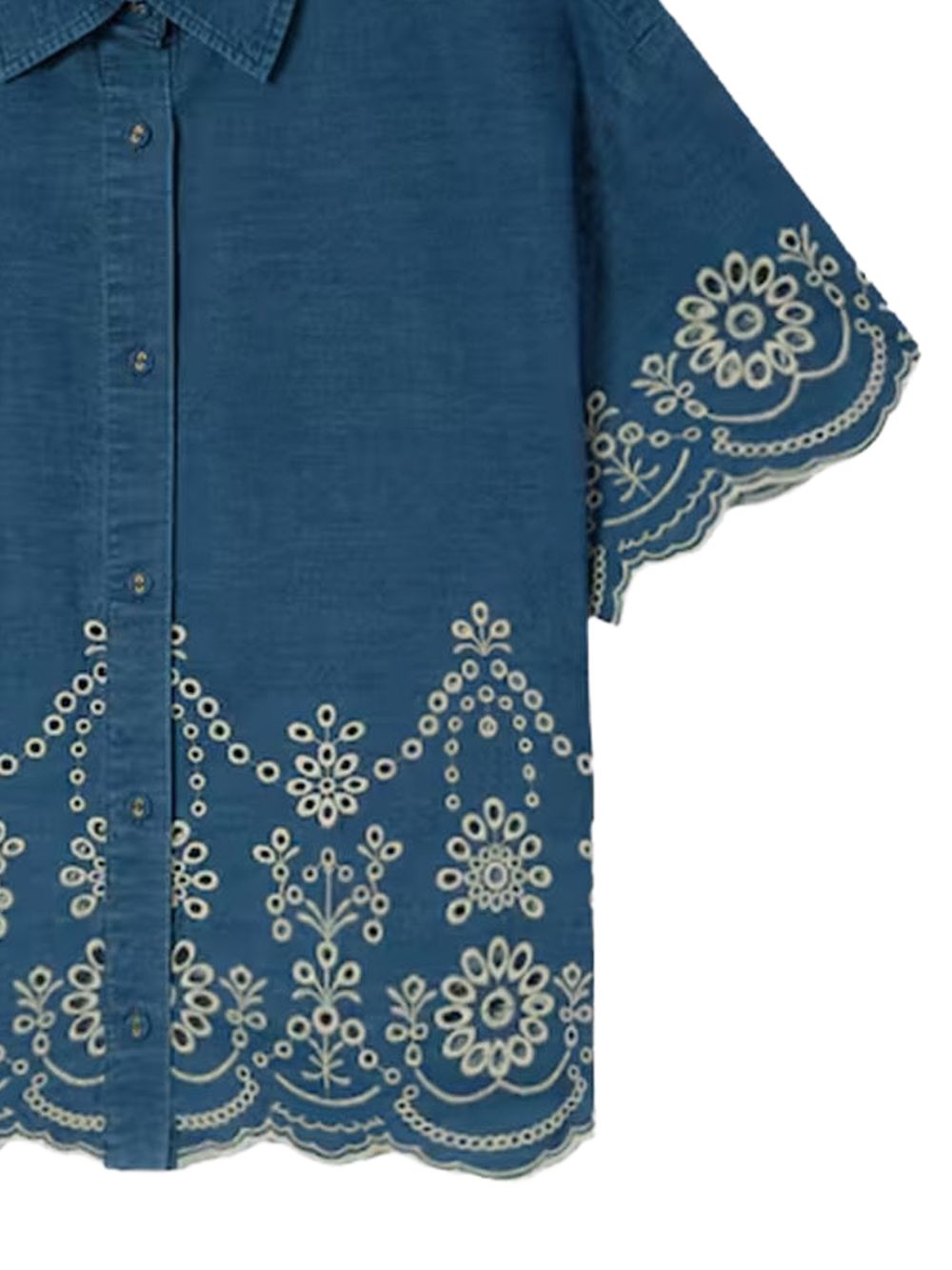 Camicia in denim con ricami a contrasto CEM0001 00473L MC2 SAINT BARTH
