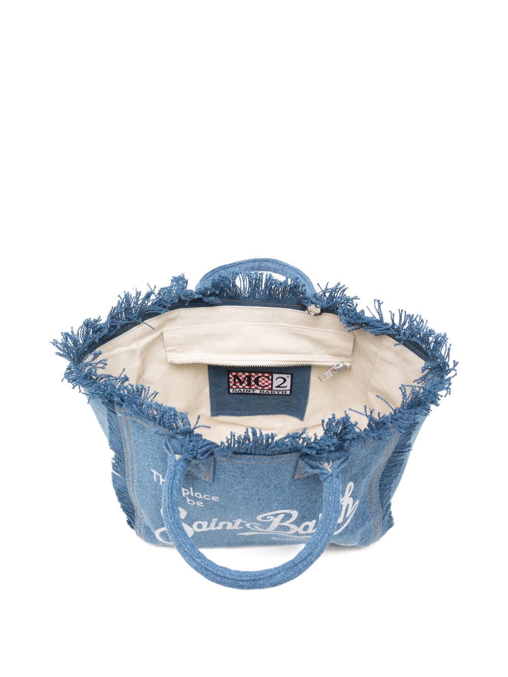 Borsa mare in cotone con frange COL0001 00009L MC2 SAINT BARTH