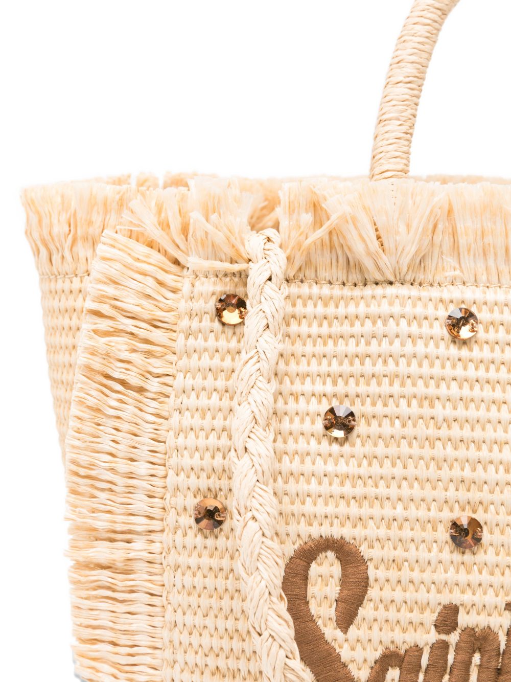 Borsa mare con frange e ricamo logo COL0017 02747L MC2 SAINT BARTH