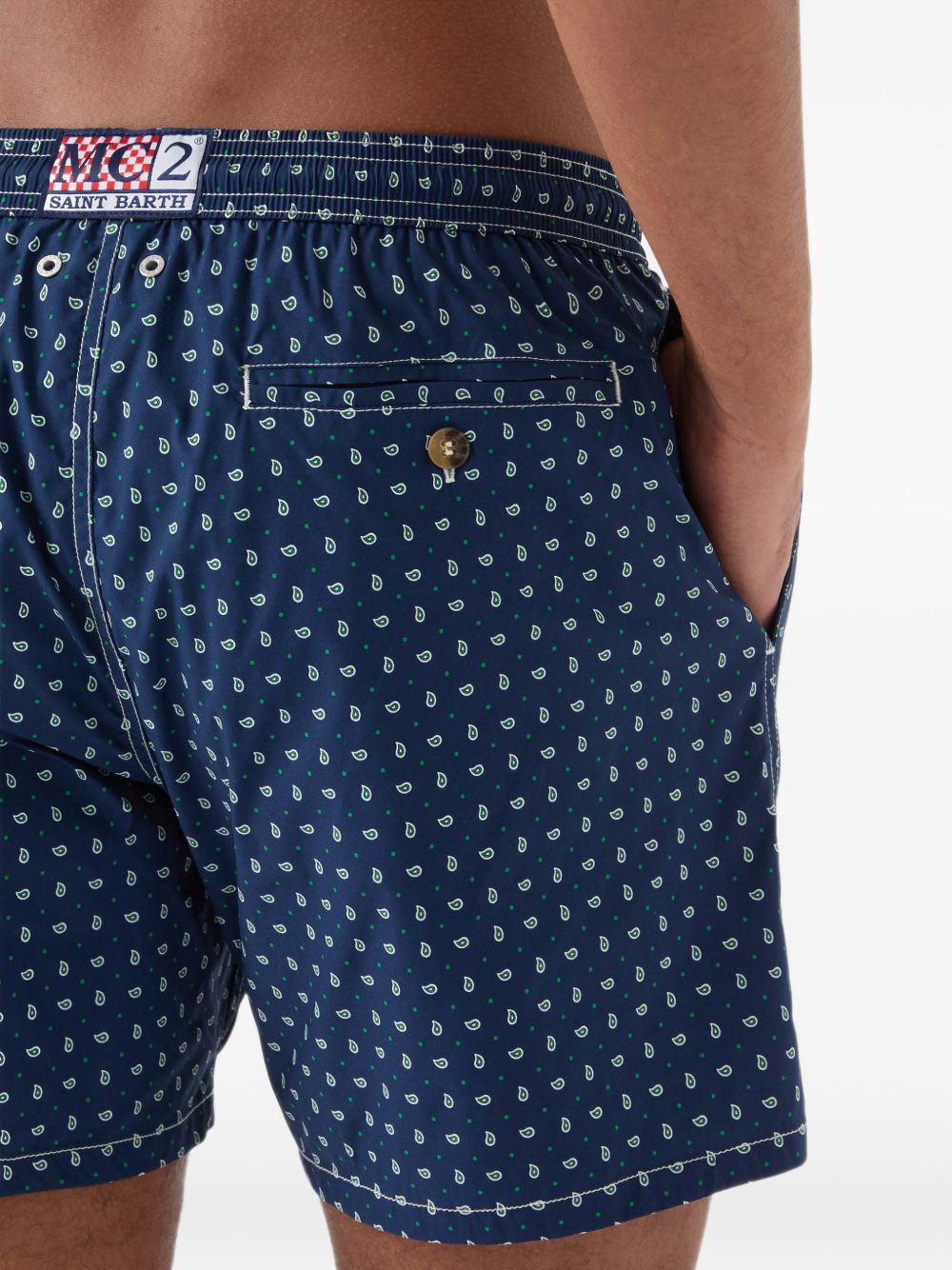 Costume a pantaloncino in poliestere con stampa paisley LIG0016 00072L MC2 SAINT BARTH