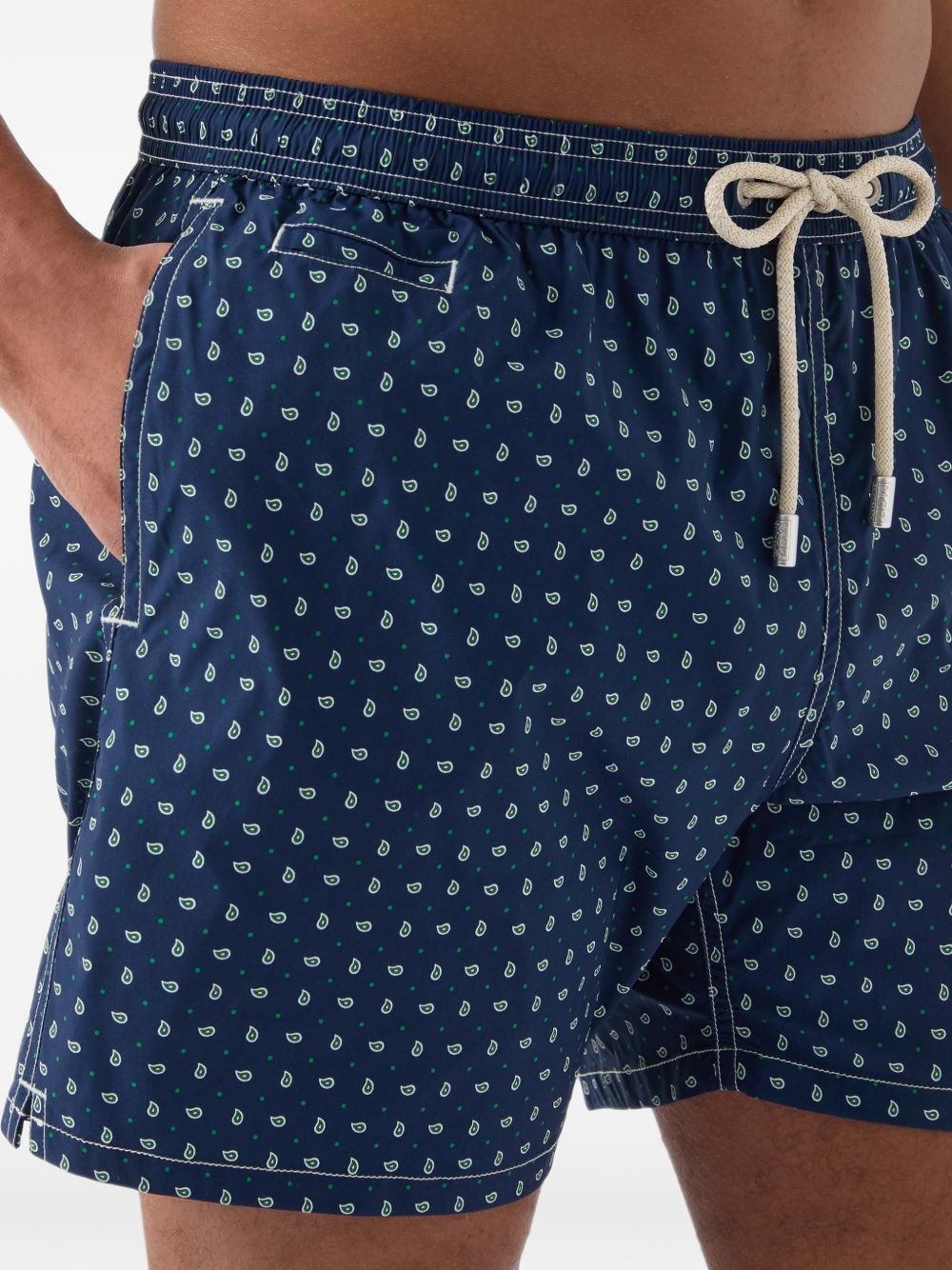 Costume a pantaloncino in poliestere con stampa paisley LIG0016 00072L MC2 SAINT BARTH