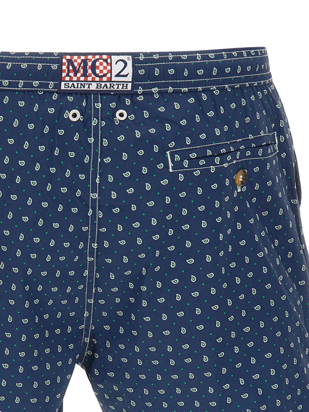 Costume a pantaloncino in poliestere con stampa paisley LIG0016 00072L MC2 SAINT BARTH