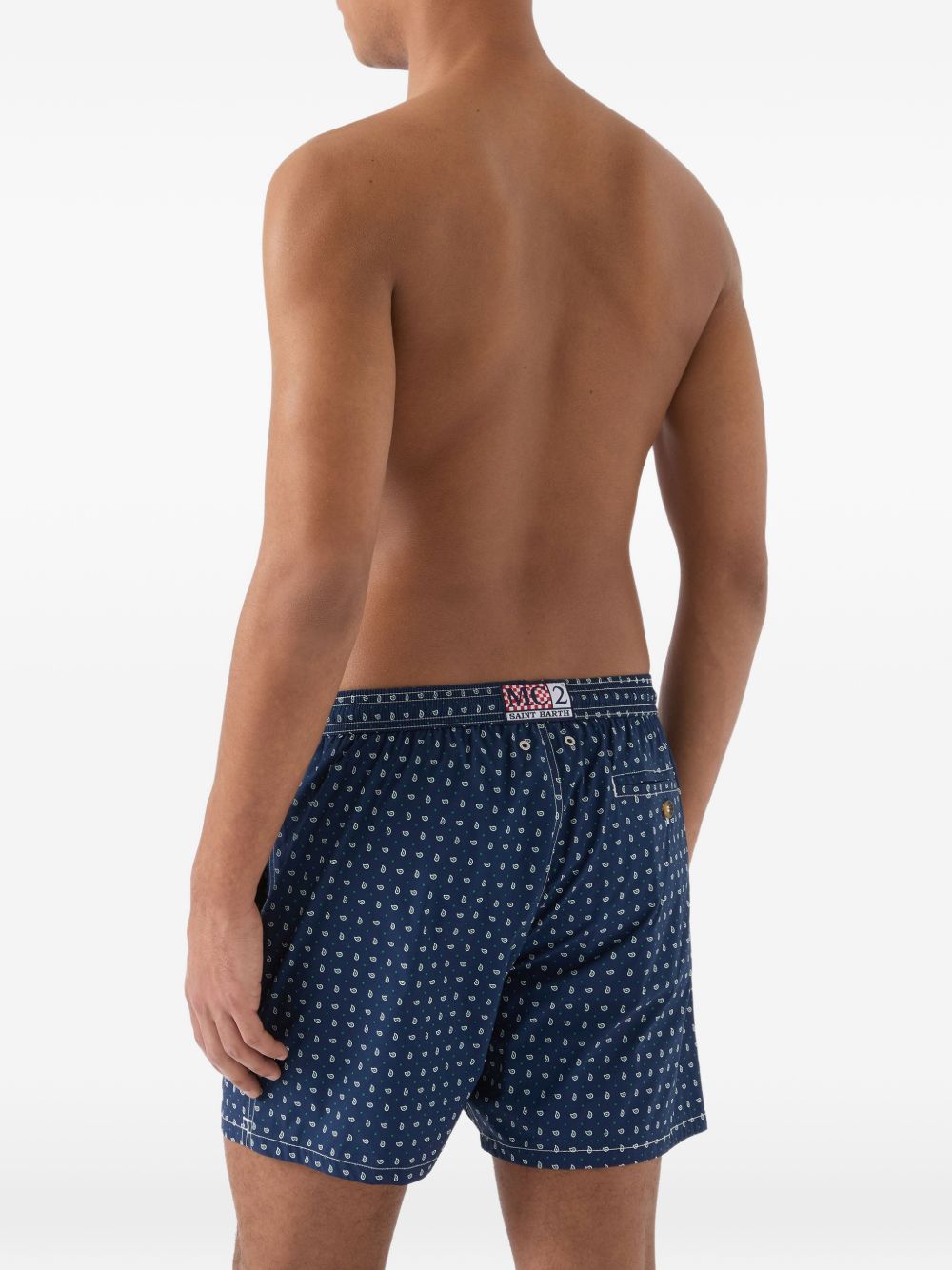 Costume a pantaloncino in poliestere con stampa paisley LIG0016 00072L MC2 SAINT BARTH