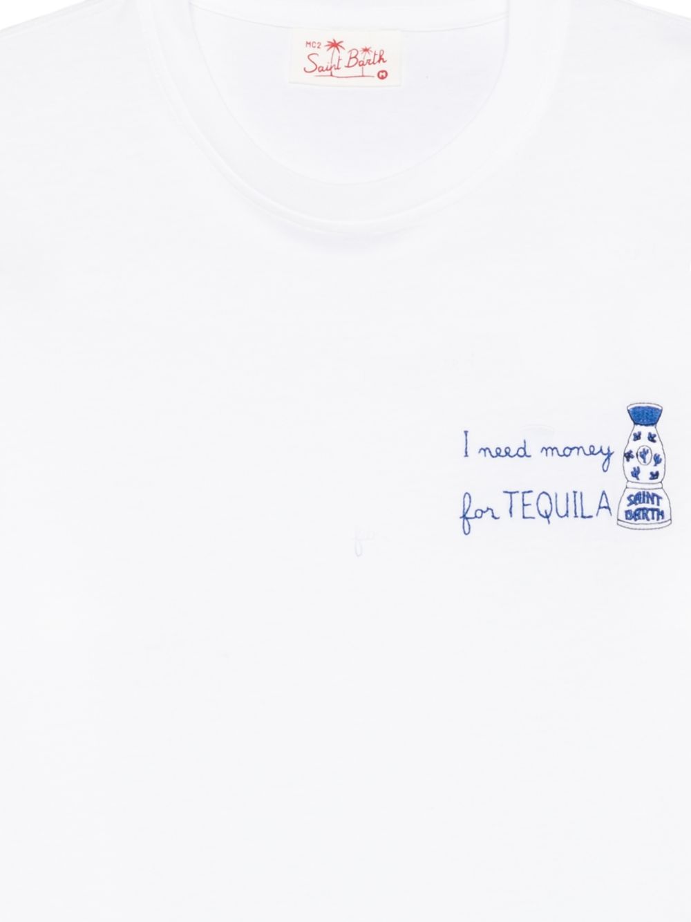 T-shirt in cotone organico con ricamo POT0001 04206L MC2 SAINT BARTH