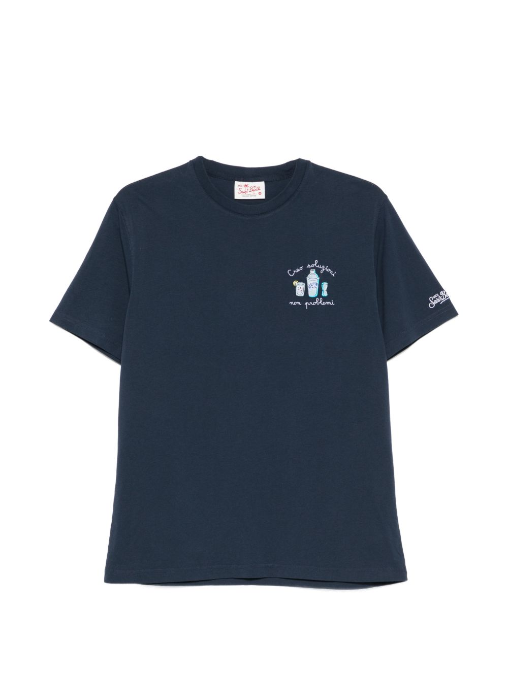 T-shirt in cotone organico con ricamo POT0001 04333L MC2 SAINT BARTH