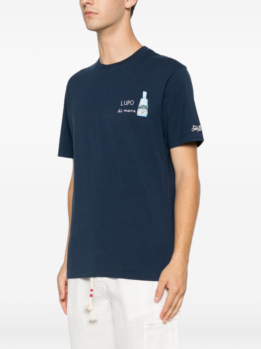 T-shirt in cotone organico con ricamo POT0001 04458L MC2 SAINT BARTH