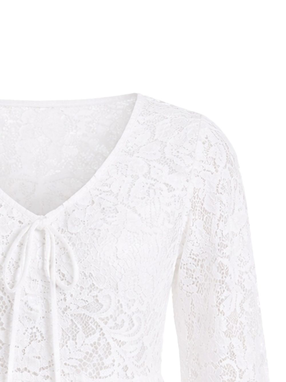 Blusa in pizzo con lacci MS640YJKQ9 100 MICHAEL KORS