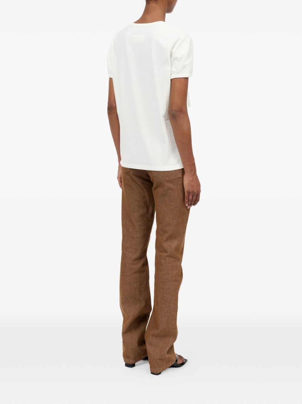 T-shirt in cotone con stampa logo S62GD0212M20108 101 MM6 MAISON MARGIELA