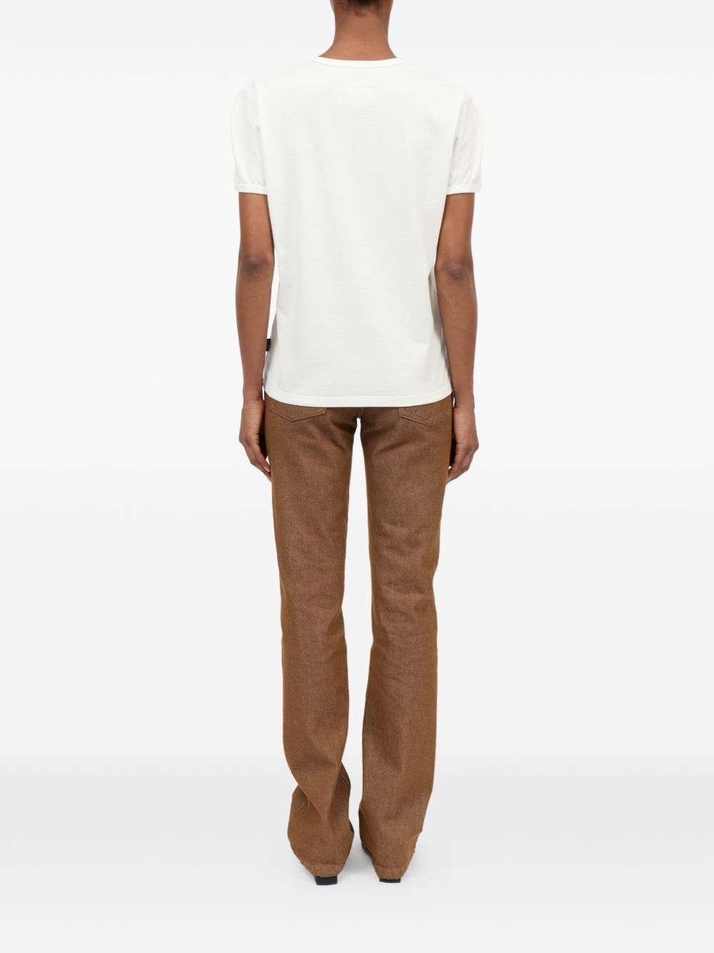 T-shirt in cotone con stampa logo S62GD0212M20108 101 MM6 MAISON MARGIELA