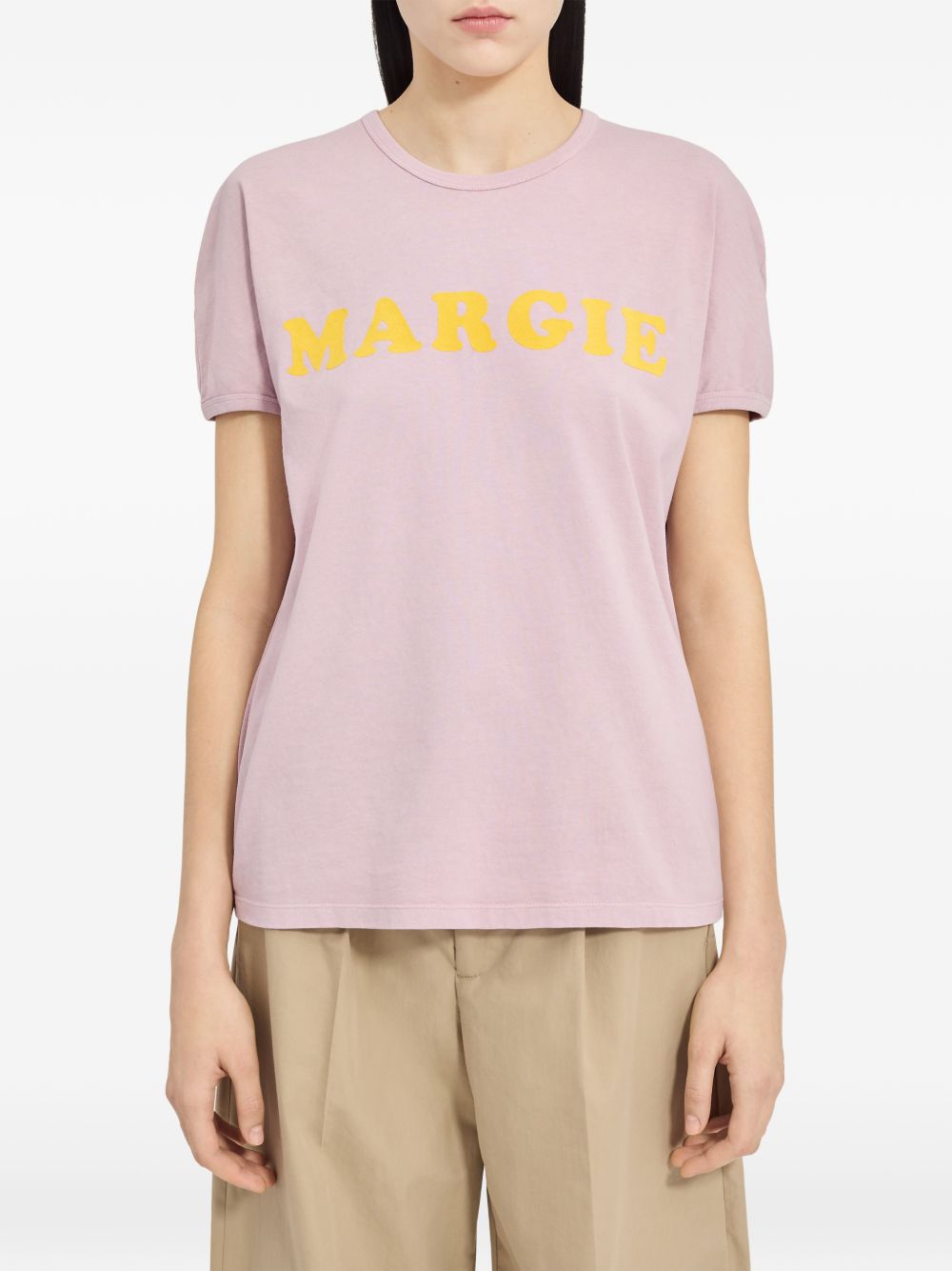 T-shirt in cotone con stampa logo S62GD0212M20108 224 MM6 MAISON MARGIELA
