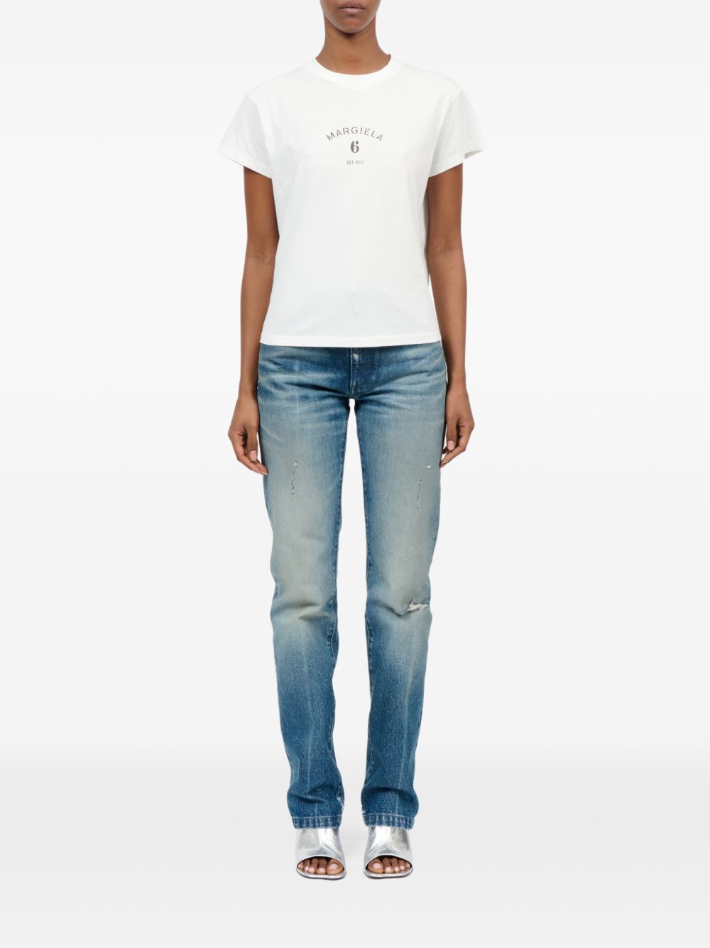 T-shirt in cotone girocollo S62GD0216M20048 101 MM6 MAISON MARGIELA