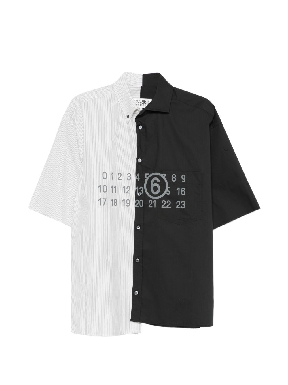 Camicia in cotone a pannelli con stampa numerica SH0DR0007MTN136 961 MM6 MAISON MARGIELA