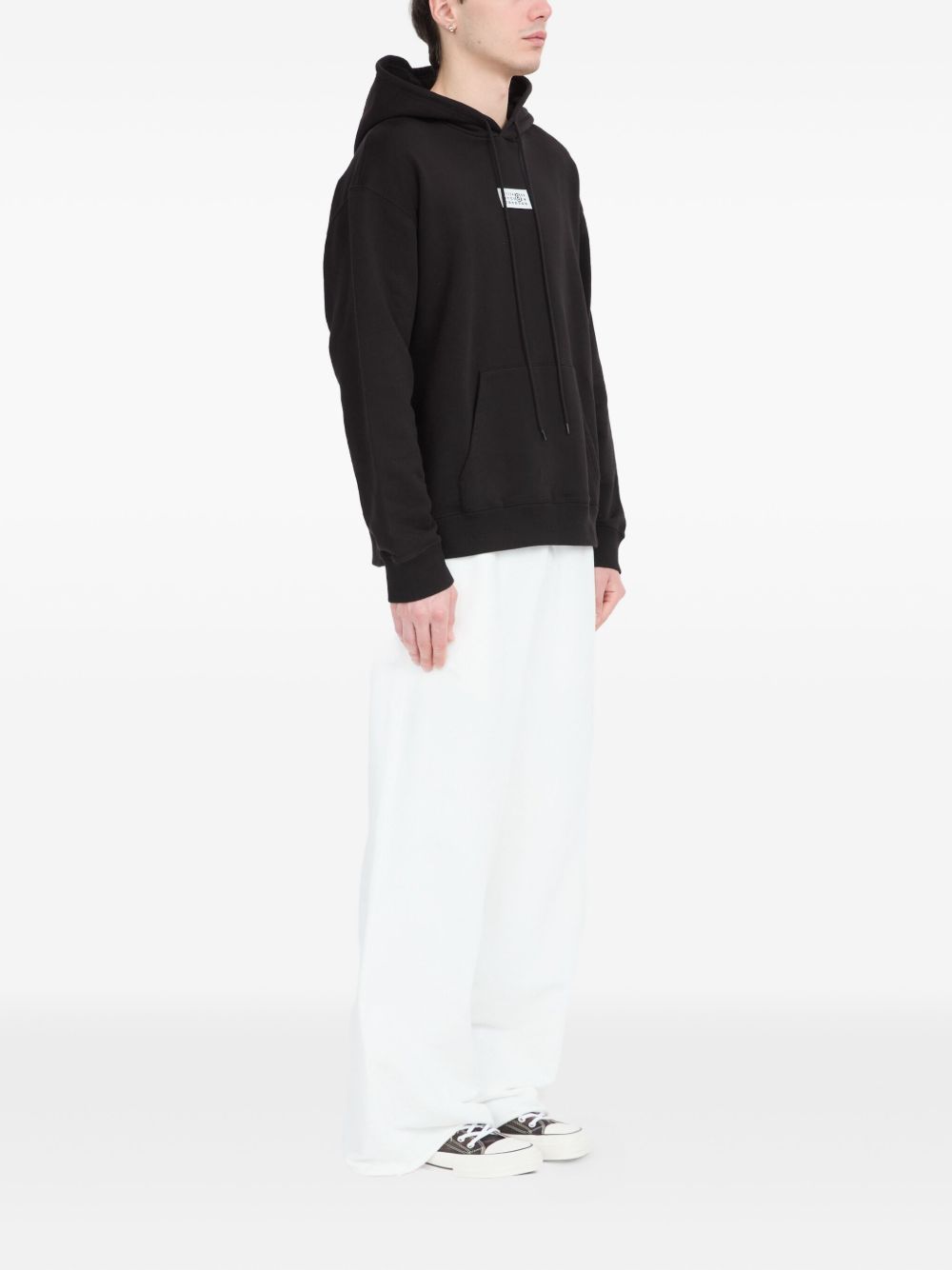 Felpa con cappuccio e patch logo SH0GU0033M25025 900 MM6 MAISON MARGIELA