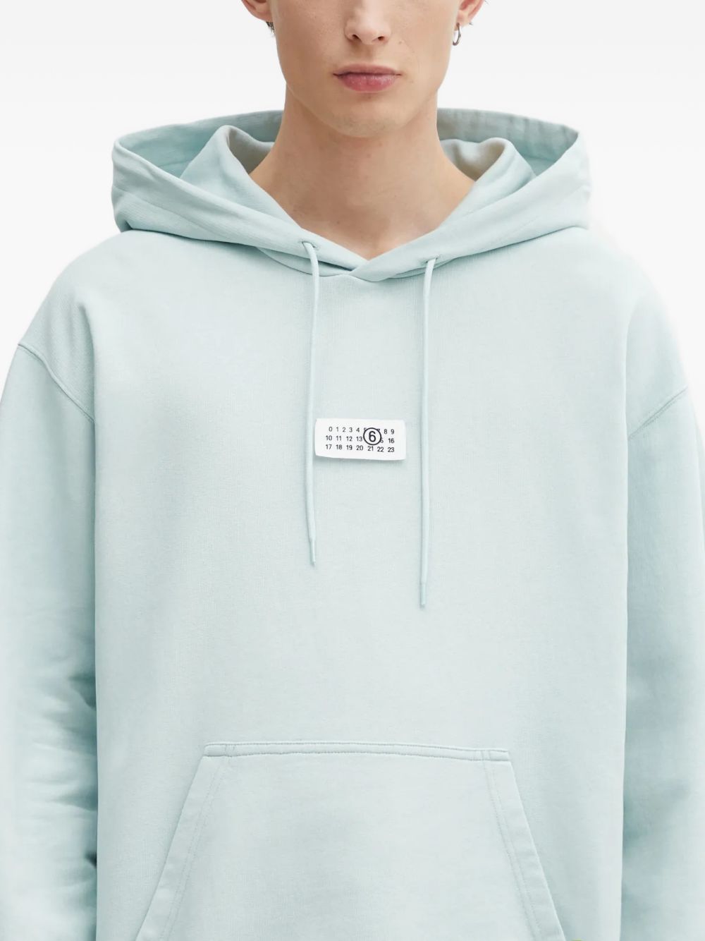 Felpa con cappuccio in cotone azzurra SH0GU0042M25025 544 MM6 MAISON MARGIELA