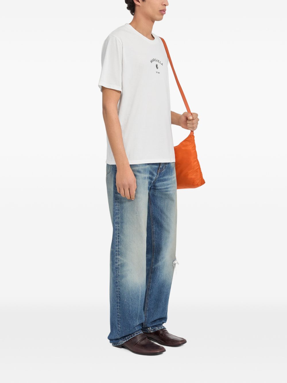 T-shirt in cotone girocollo SH2GC0038M20048 101 MM6 MAISON MARGIELA