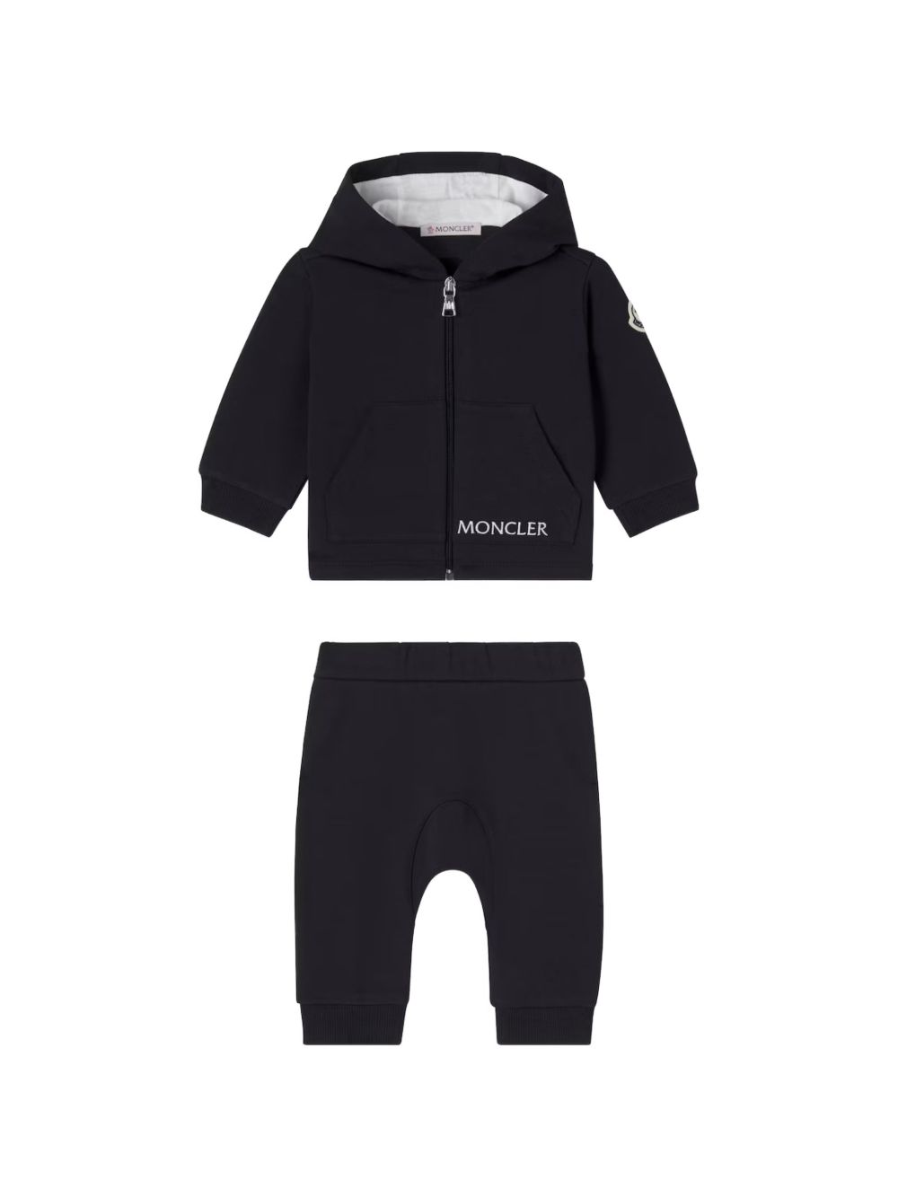 Tuta in felpa con cappuccio e zip L19518M0000289B9Y 778 MONCLER KIDS