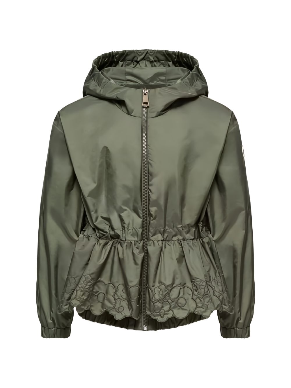 Giacca con cappuccio e ricami floreali L19541A0002953A5E 891 MONCLER KIDS