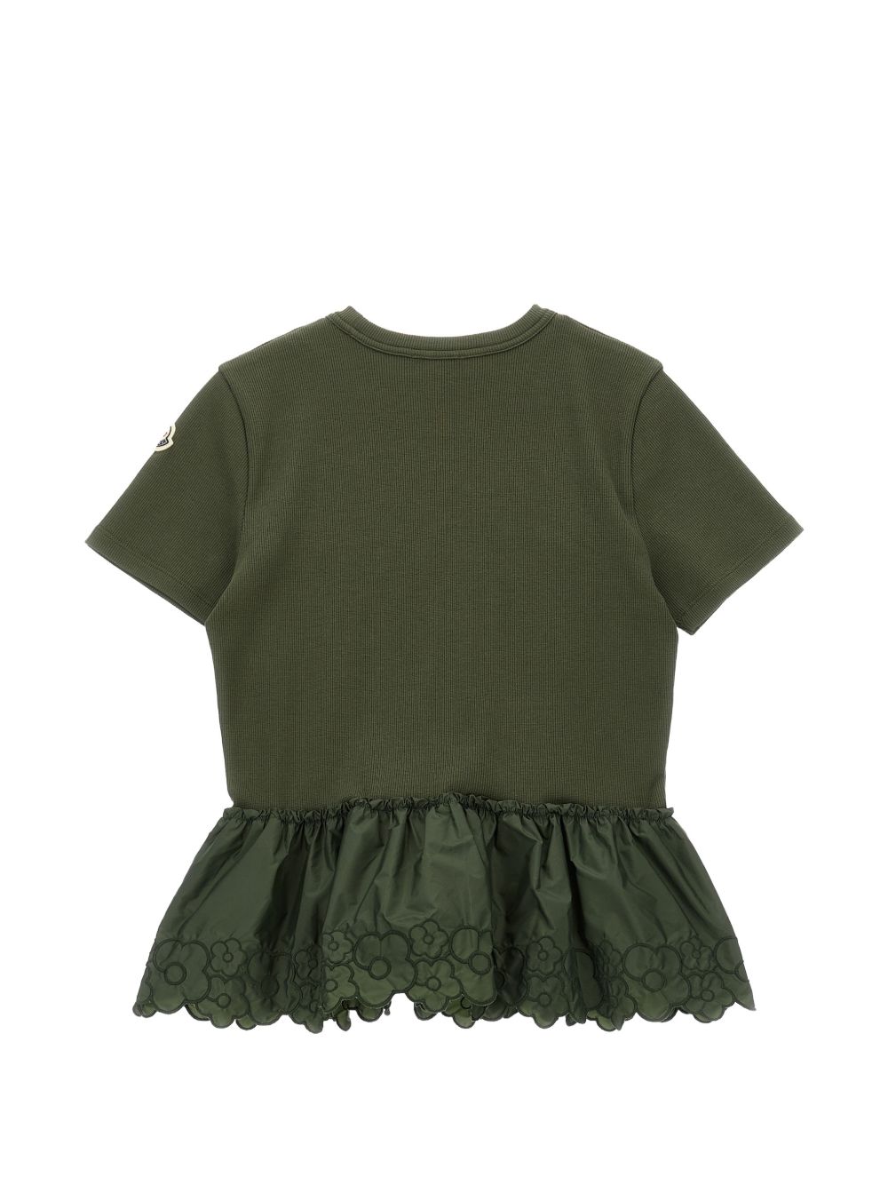 T-shirt in cotone con volant ricamato L19548C0000889AHP 825 MONCLER KIDS