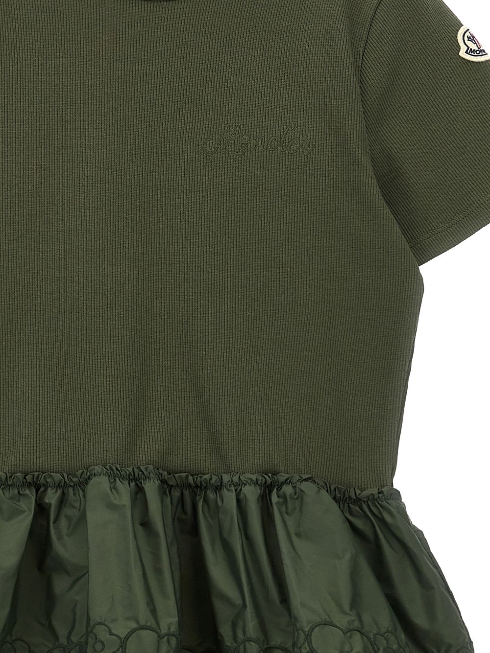 T-shirt in cotone con volant ricamato L19548C0000889AHP 825 MONCLER KIDS
