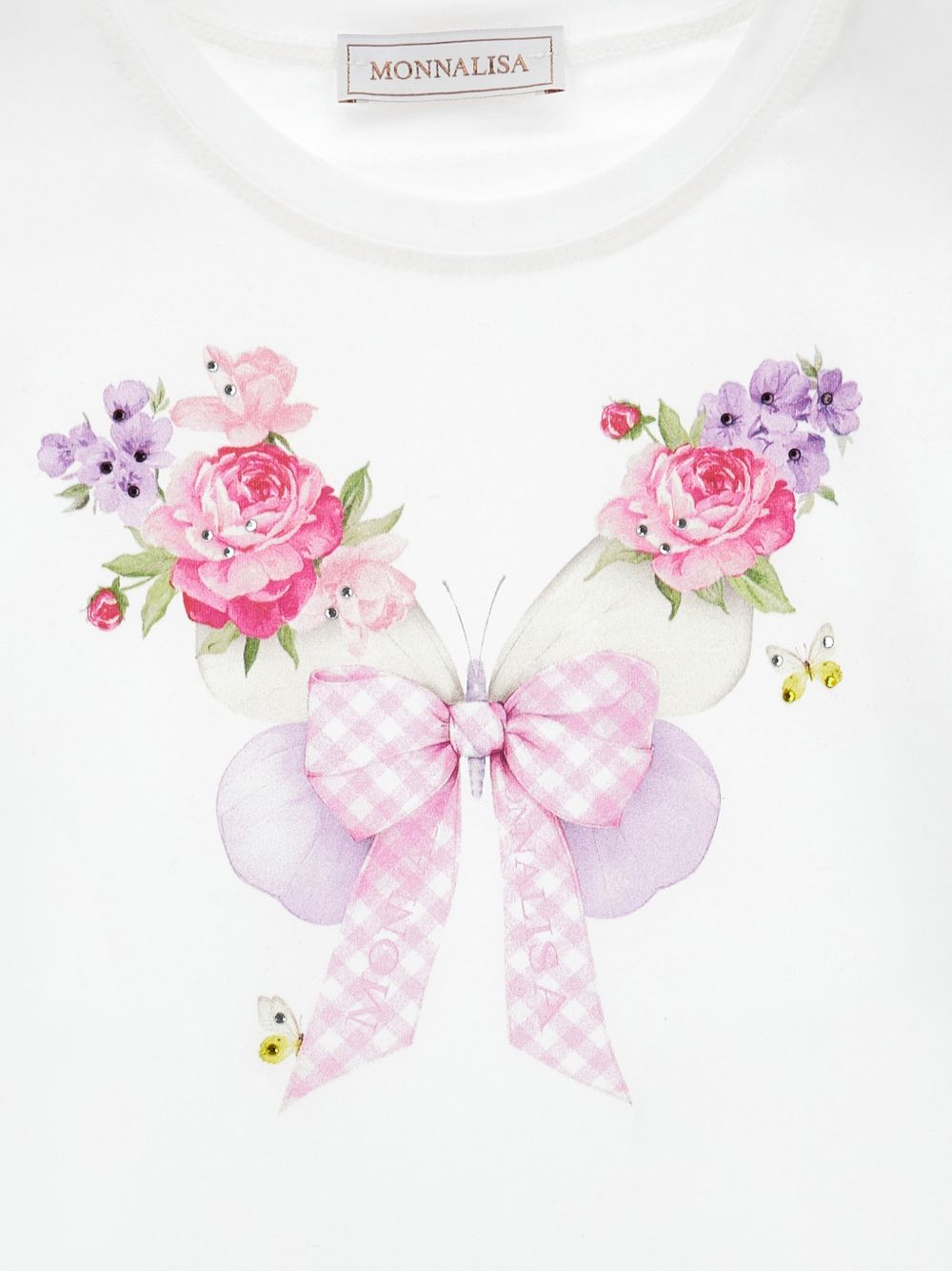 T-shirt con stampa floreale e farfalla 11G6037201 0099 MONNALISA KIDS