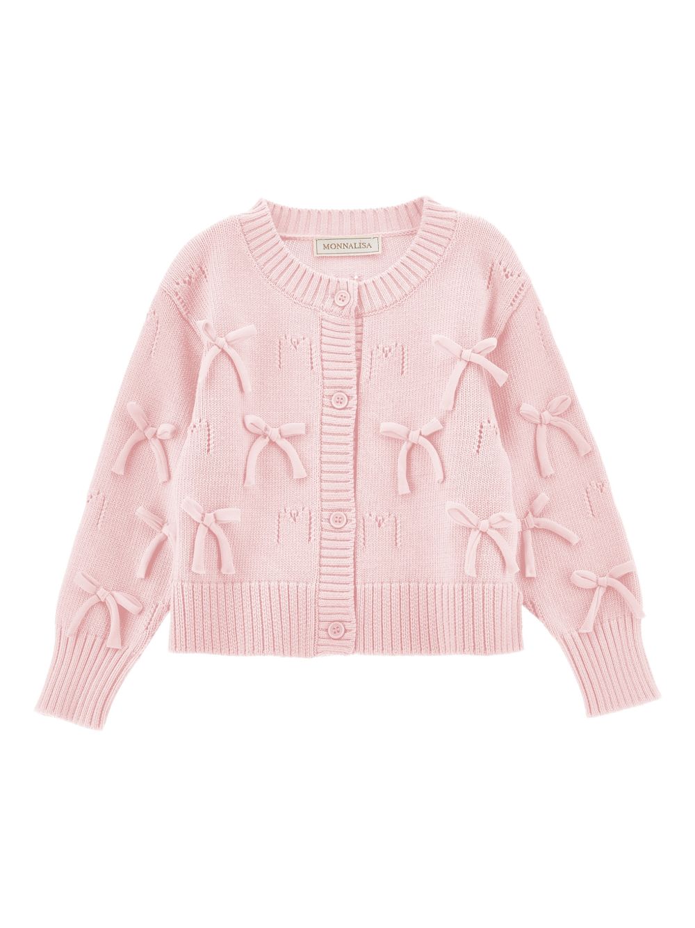Cardigan in maglia con fiocchetti 17G8017029 0091 MONNALISA KIDS