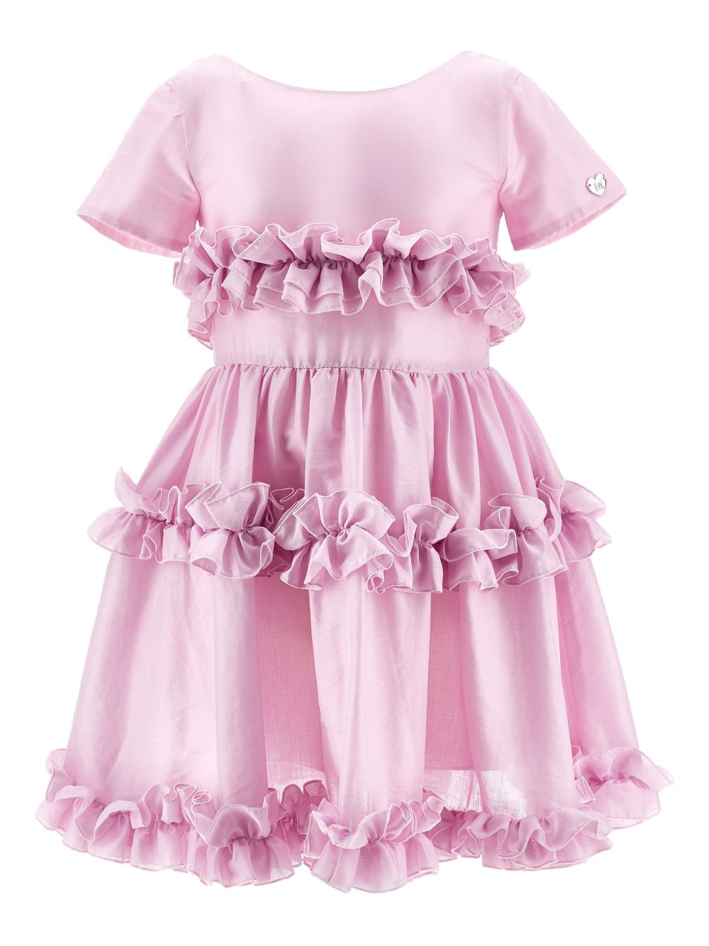 Abito con balze e maniche corte 17G9047105 0090 MONNALISA KIDS
