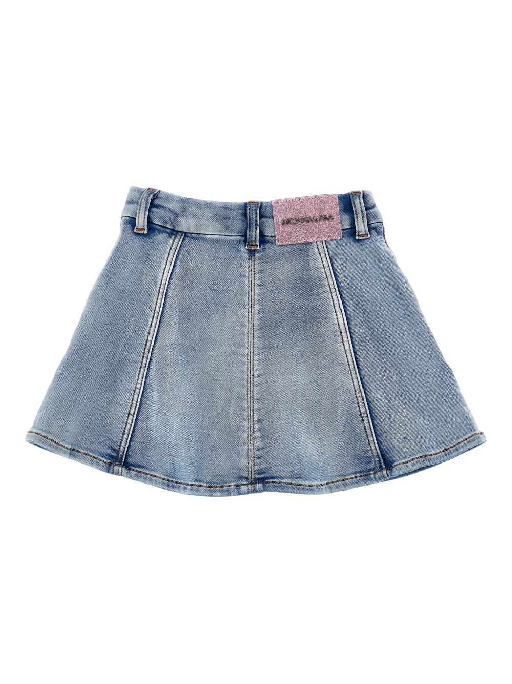 Gonna in denim con ricami floreali 19G7007015 055B MONNALISA KIDS