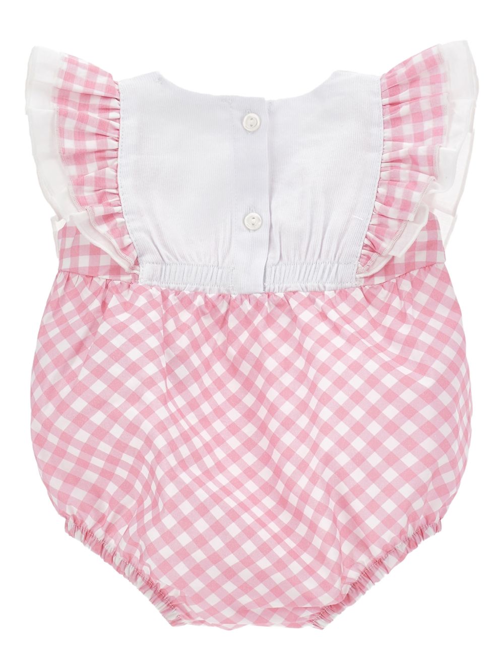 Pagliaccetto a quadretti con ricamo floreale 35G2037011 9990 MONNALISA KIDS