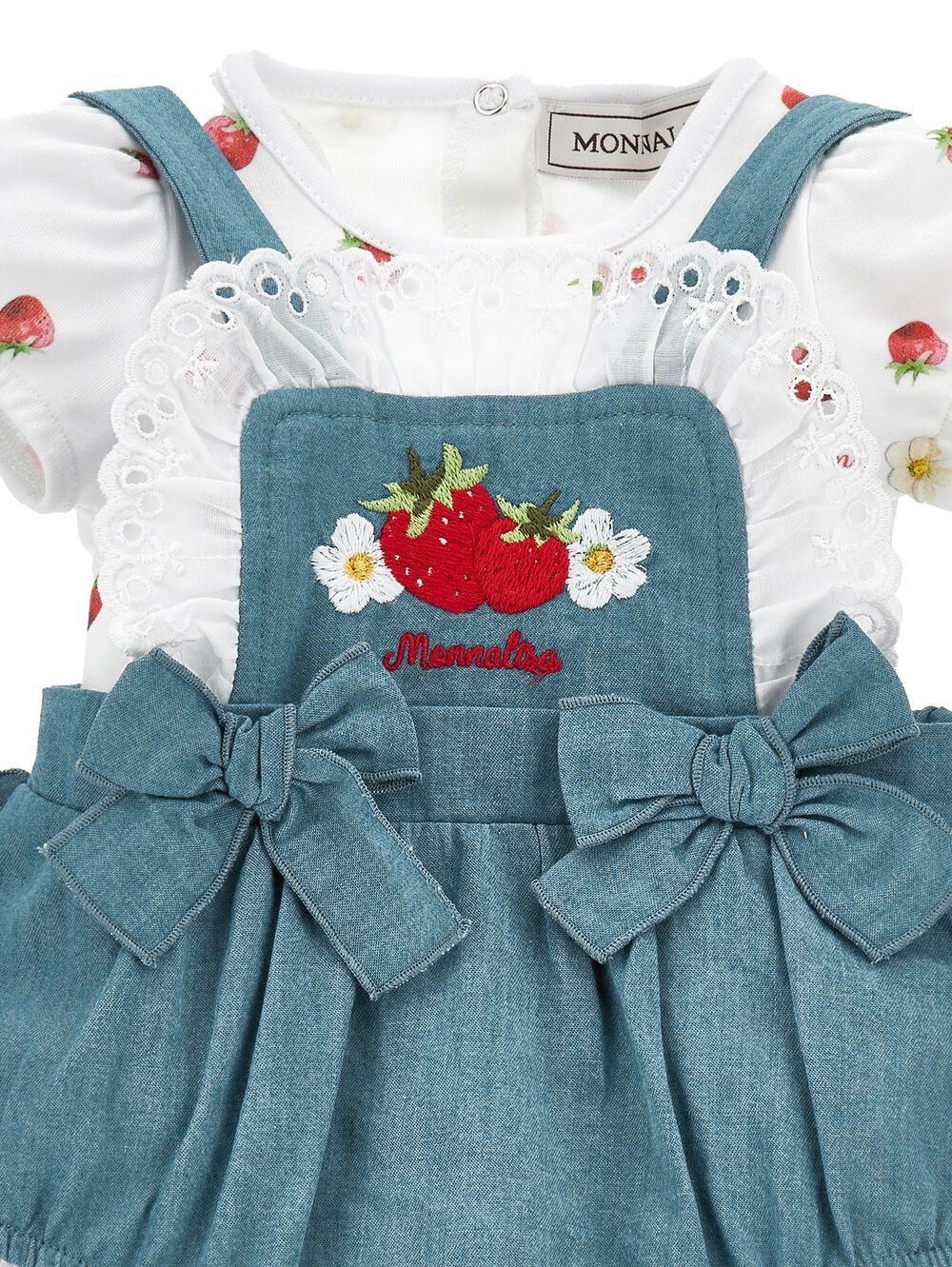 Pagliaccetto in denim con fascetta coordinata 35G5167081 0062 MONNALISA KIDS