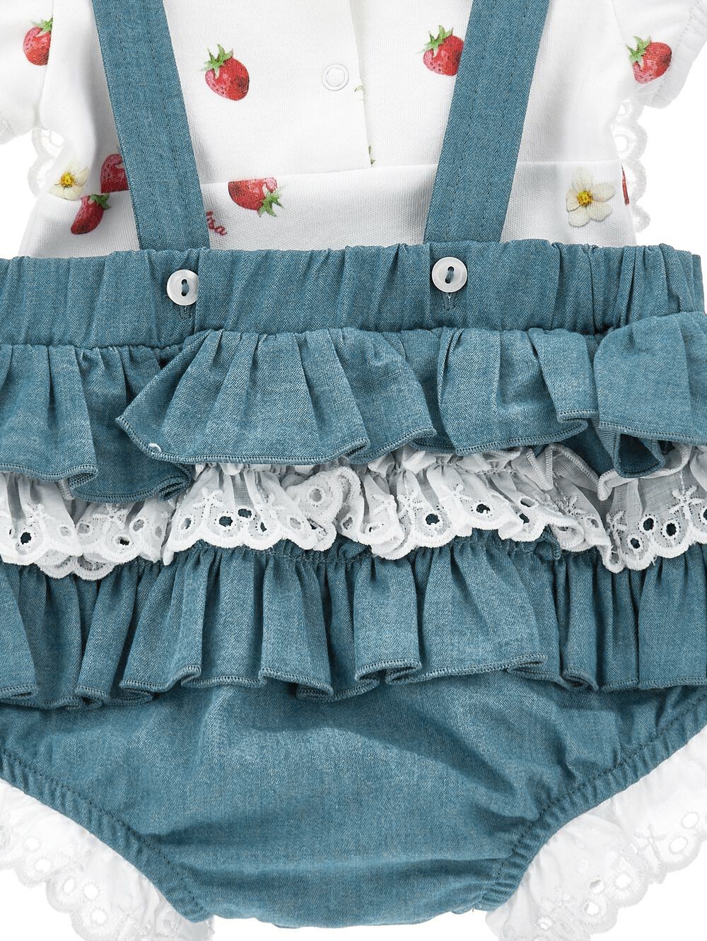 Pagliaccetto in denim con fascetta coordinata 35G5167081 0062 MONNALISA KIDS