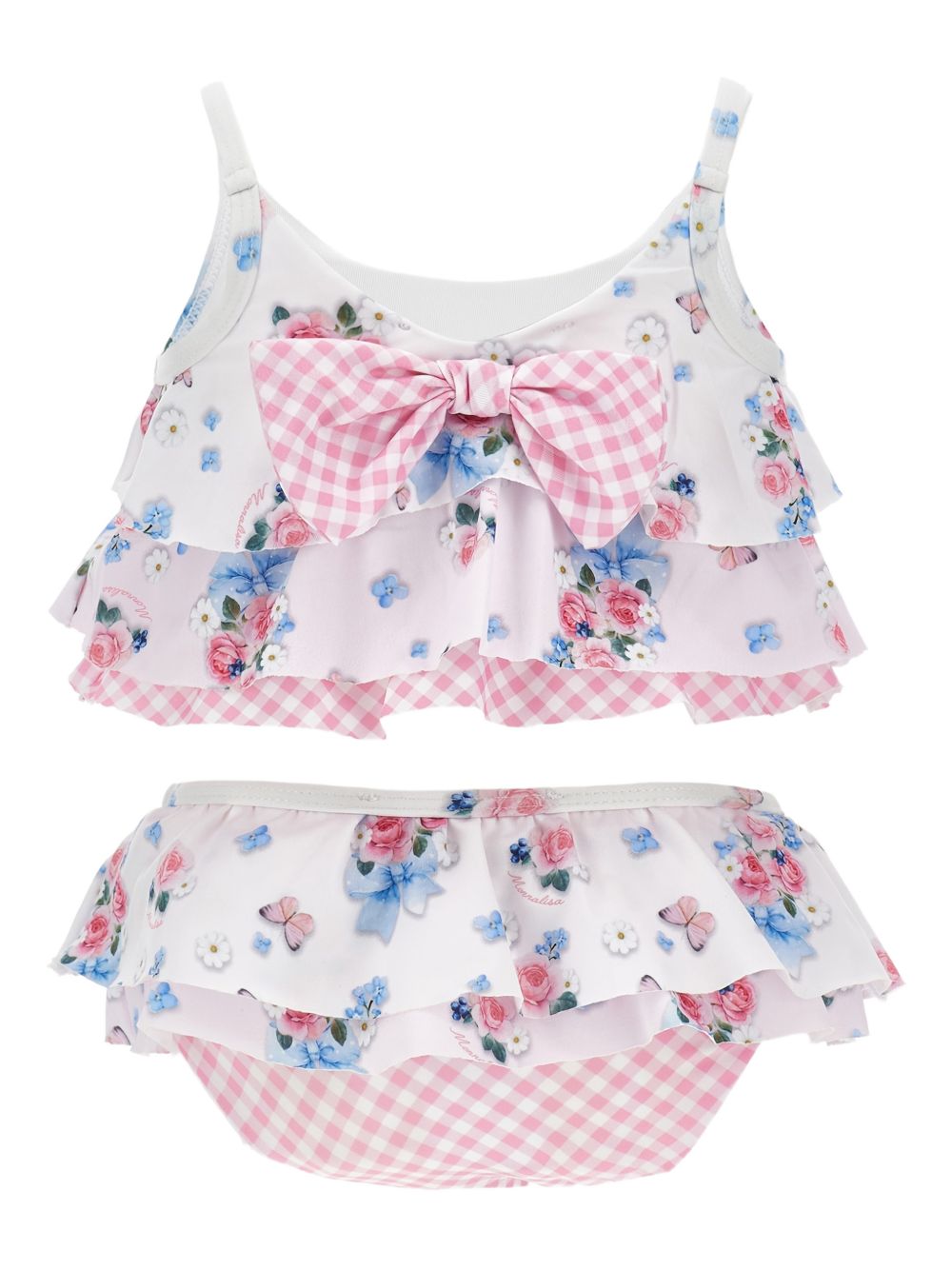 Bikini a balze con fiocco 39G0227053 9990 MONNALISA KIDS