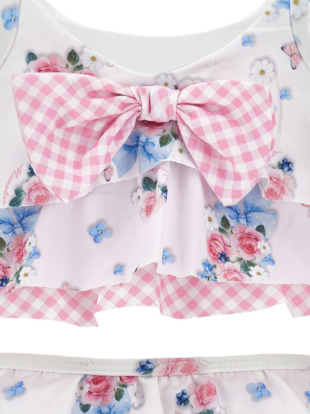 Bikini a balze con fiocco 39G0227053 9990 MONNALISA KIDS