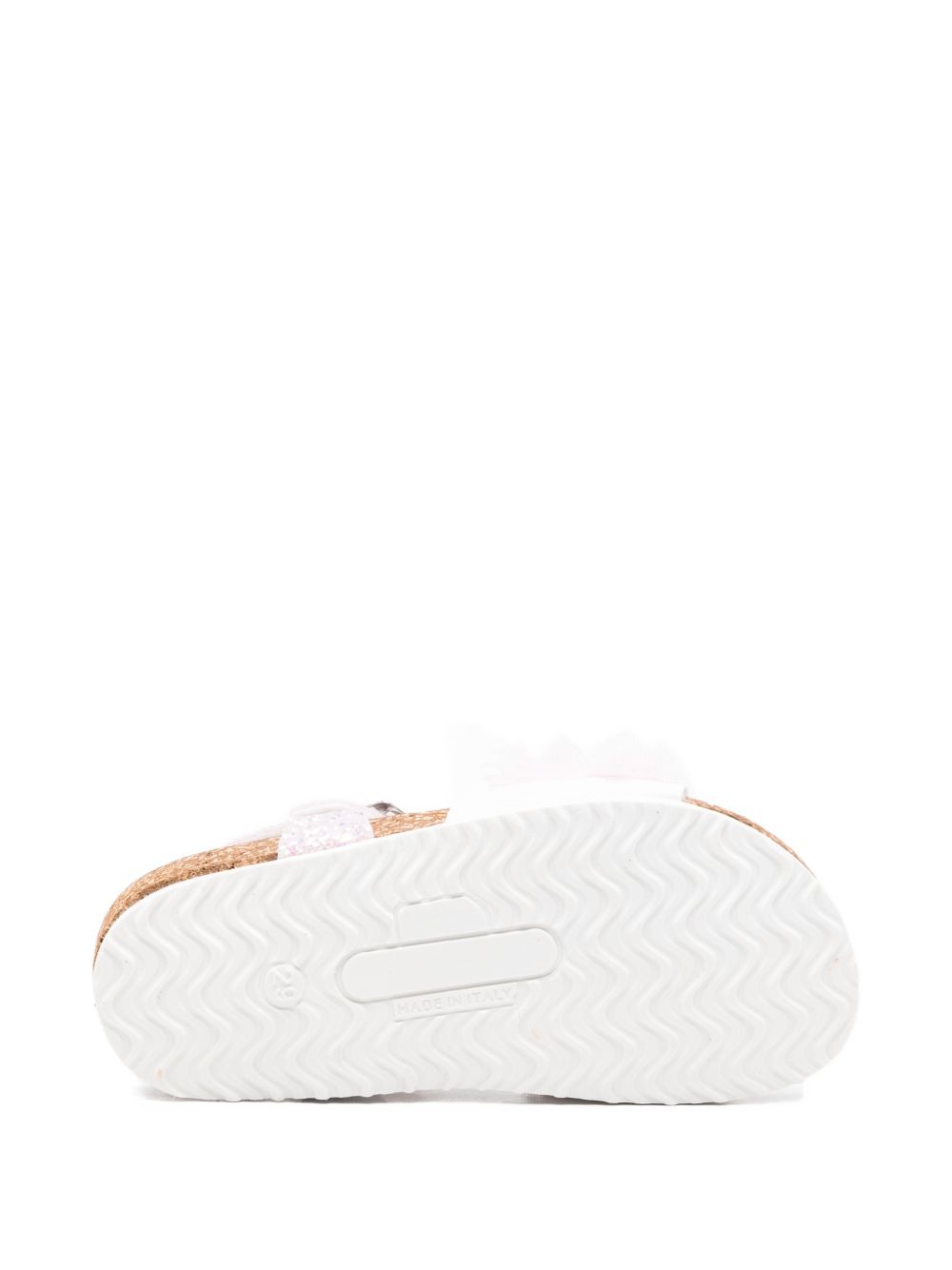 Sandali in pelle artificiale con glitter e volant 83G0117708 0090 MONNALISA KIDS
