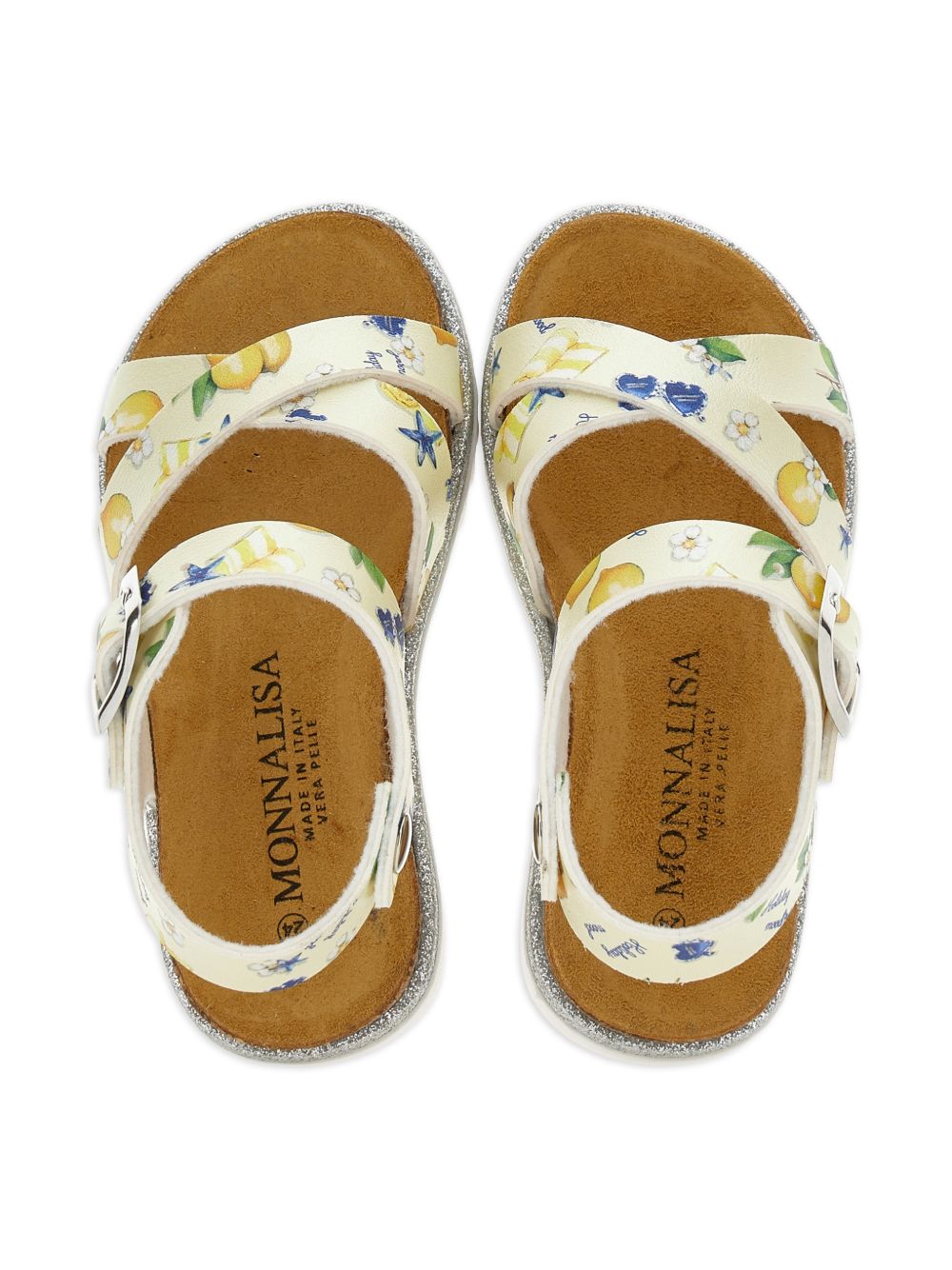 Sandali con fibbia stampa floreale 8CG0087702 0014 MONNALISA KIDS